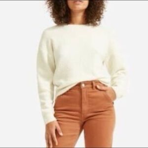 Everlane Teddy Crew Neck Sweater in Buttermilk